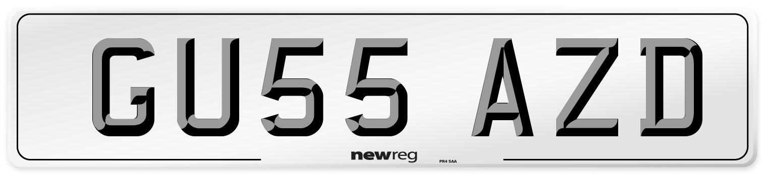 GU55 AZD Number Plate from New Reg